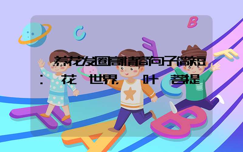  养花发圈高情商句子简短：一花一世界，一叶一菩提